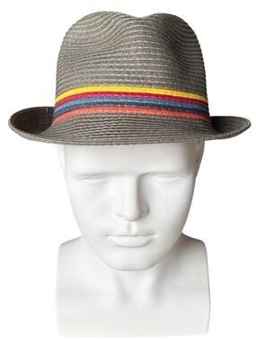 Paul Smith Artist Stripe Trim Dark Gray Trilby Hat | Medium